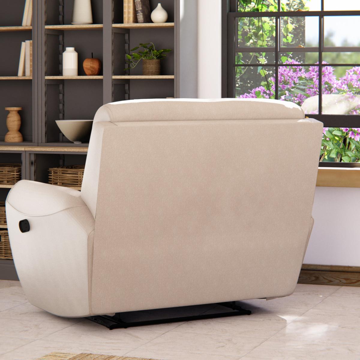 Wareham Manual Recliner Snuggle Sofa Chenille Sand – image 5