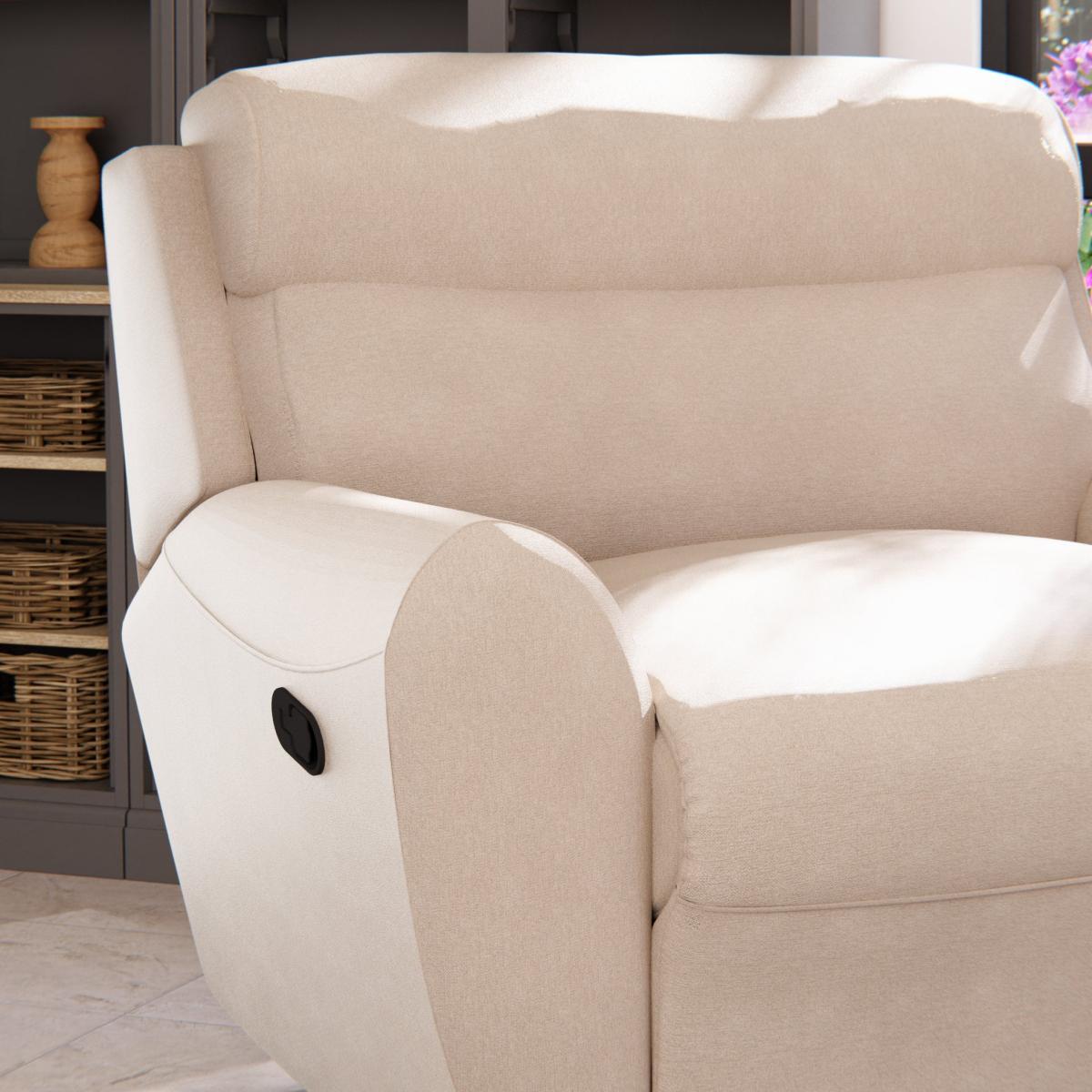 Wareham Manual Recliner Snuggle Sofa Chenille Sand – image 6