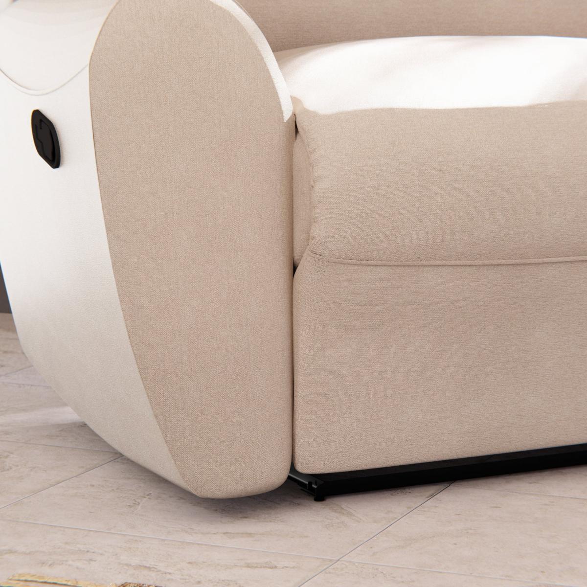 Wareham Manual Recliner Snuggle Sofa Chenille Sand – image 8