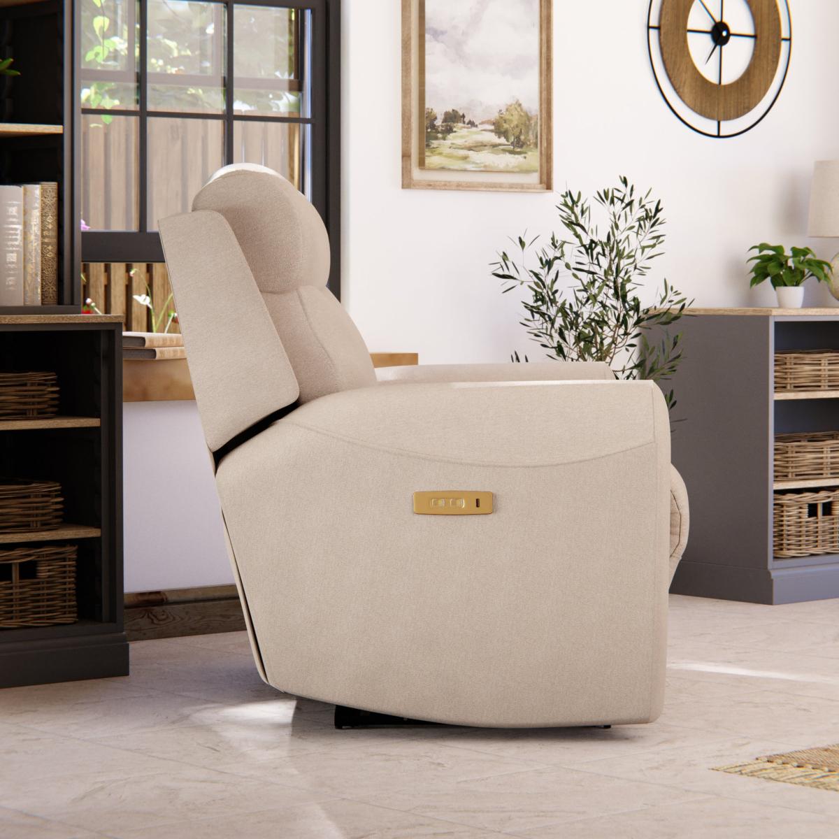 Wareham Power Recliner Snuggle Sofa Chenille Sand – image 4