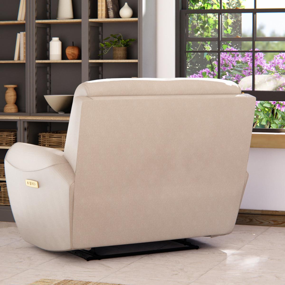 Wareham Power Recliner Snuggle Sofa Chenille Sand – image 5