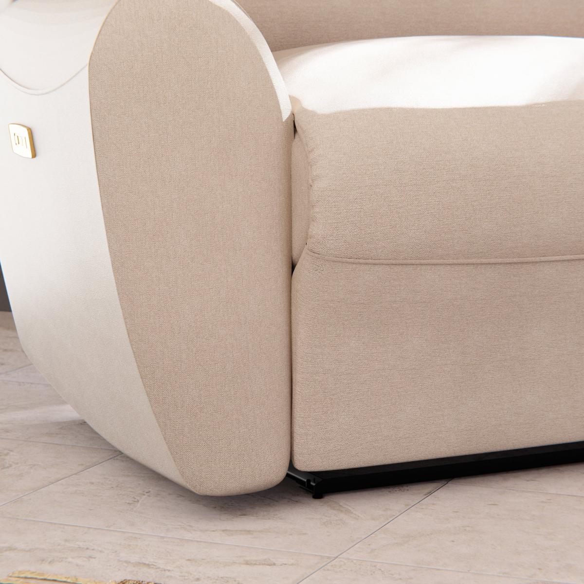 Wareham Power Recliner Snuggle Sofa Chenille Sand – image 8