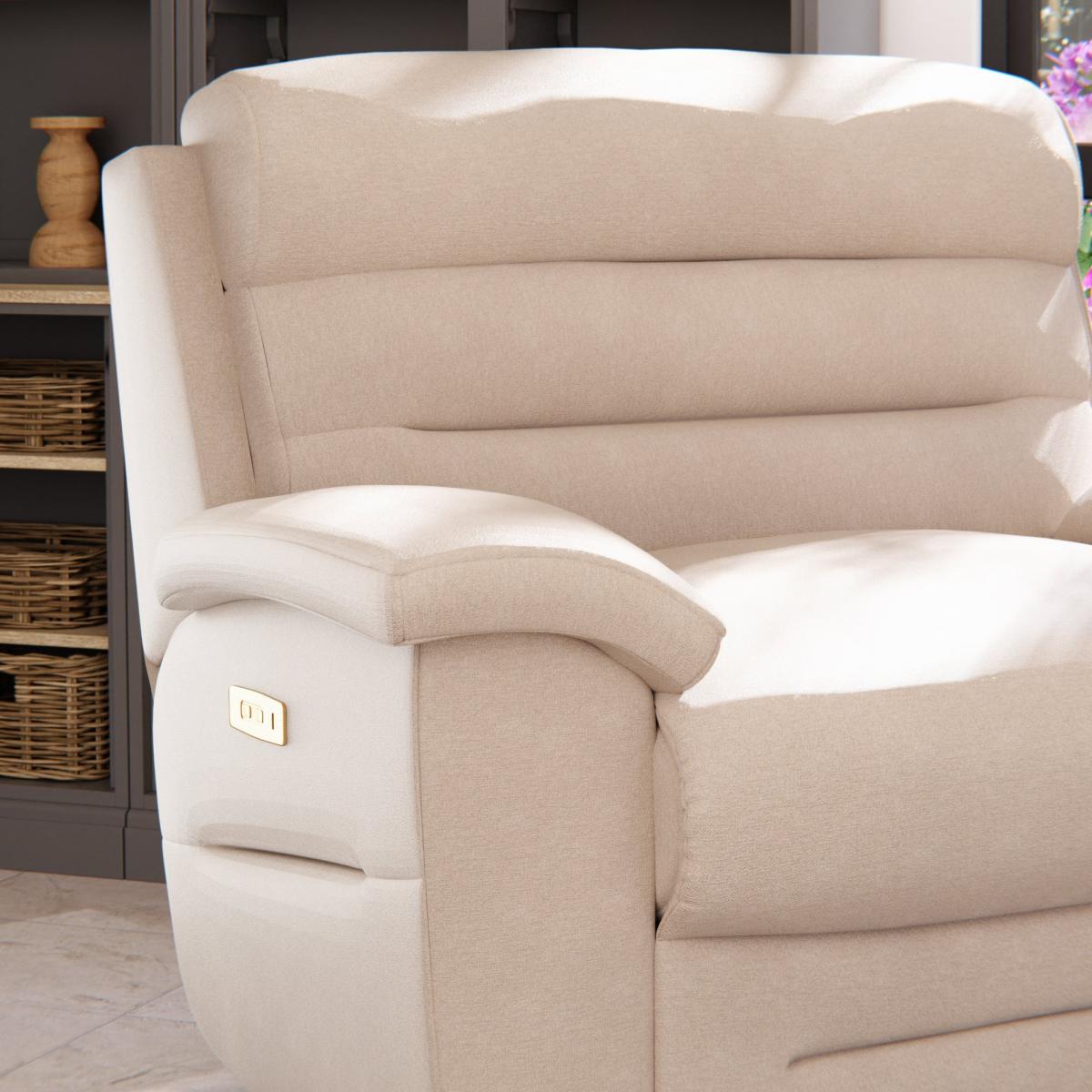 Lulworth Power Recliner Snuggle Sofa Chenille Sand – image 6