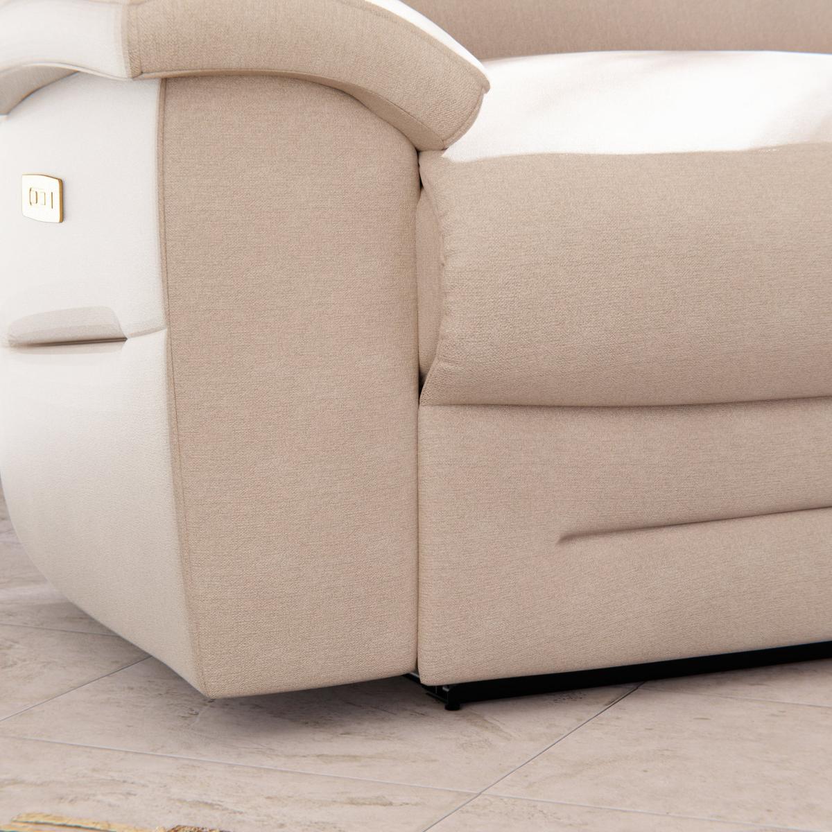 Lulworth Power Recliner Snuggle Sofa Chenille Sand – image 8