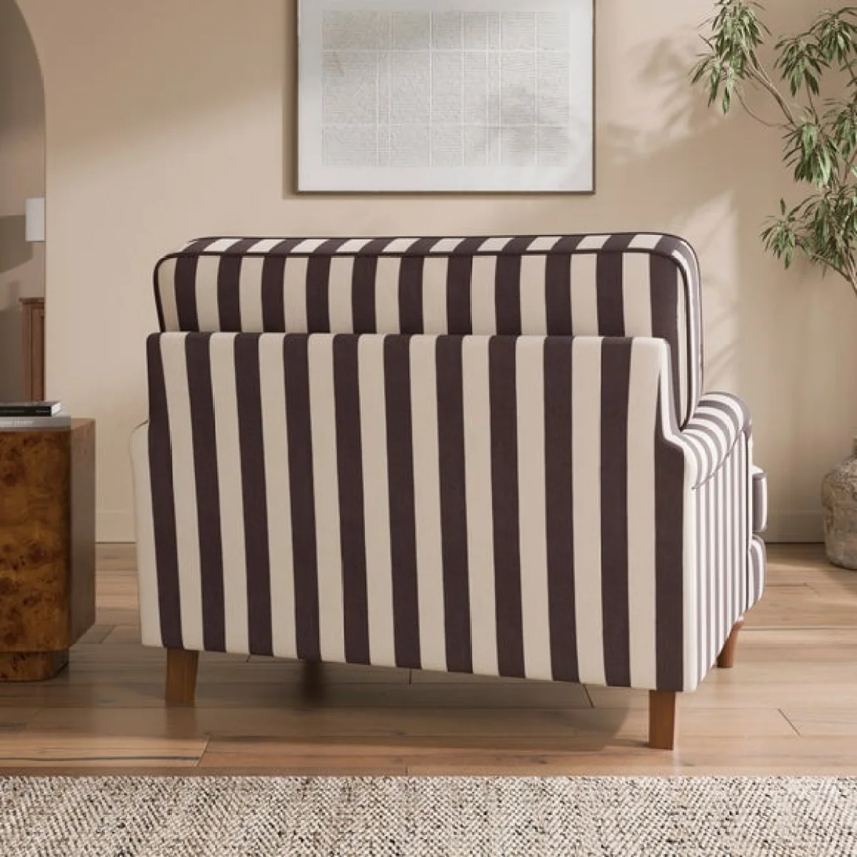 Beatrice II Woven Stripe Snuggle Chair – image 2