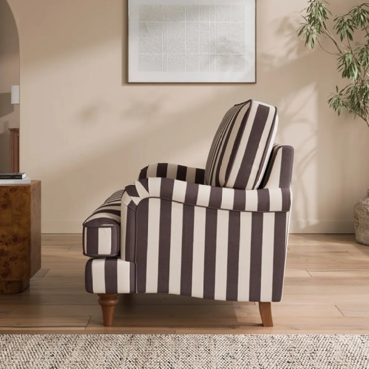 Beatrice II Woven Stripe Snuggle Chair – image 3