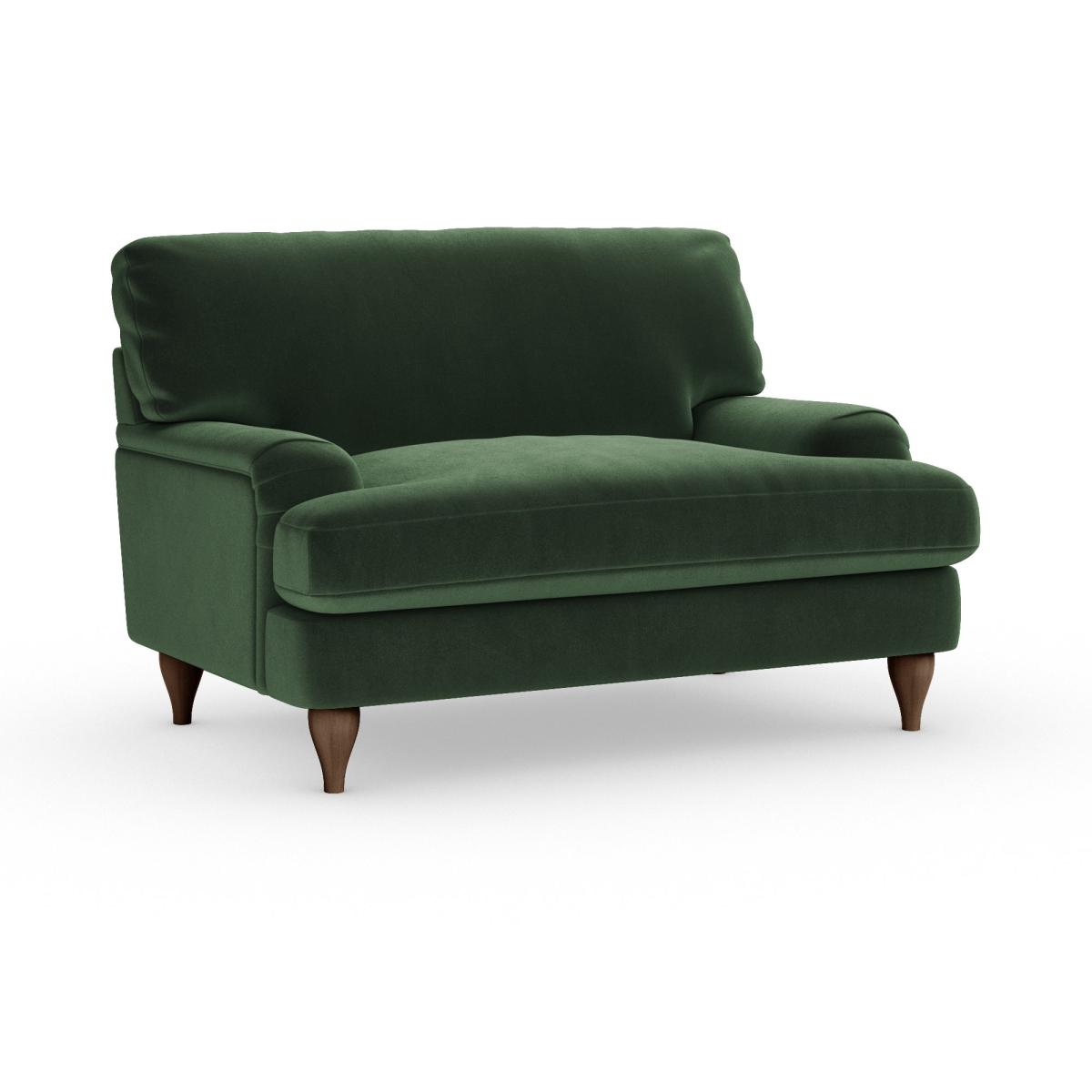 Darwin Snuggle Chair Cosy Velvet Bottle Green – image 2