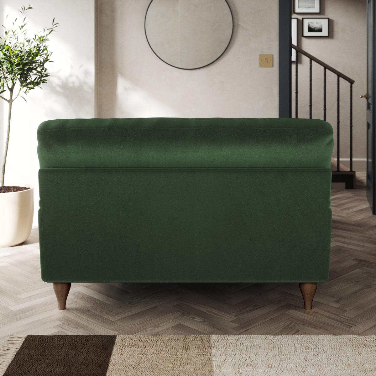 Darwin Snuggle Chair Cosy Velvet Bottle Green – image 3