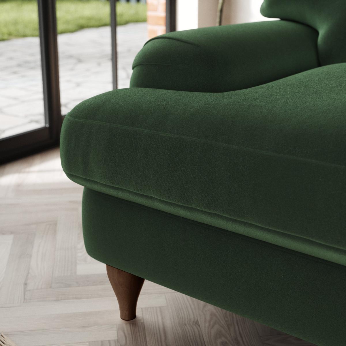 Darwin Snuggle Chair Cosy Velvet Bottle Green – image 4