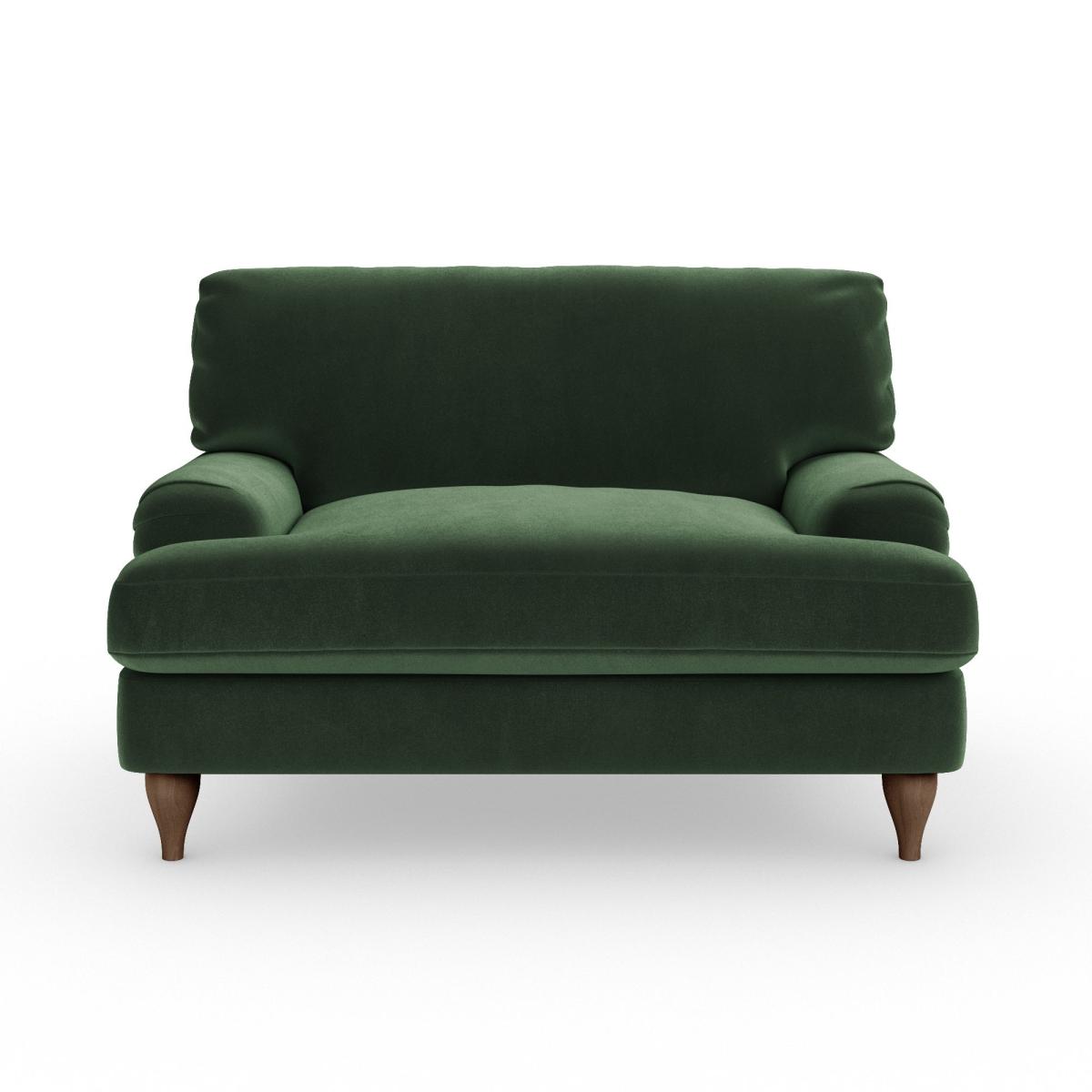 Darwin Snuggle Chair Cosy Velvet Bottle Green – image 6