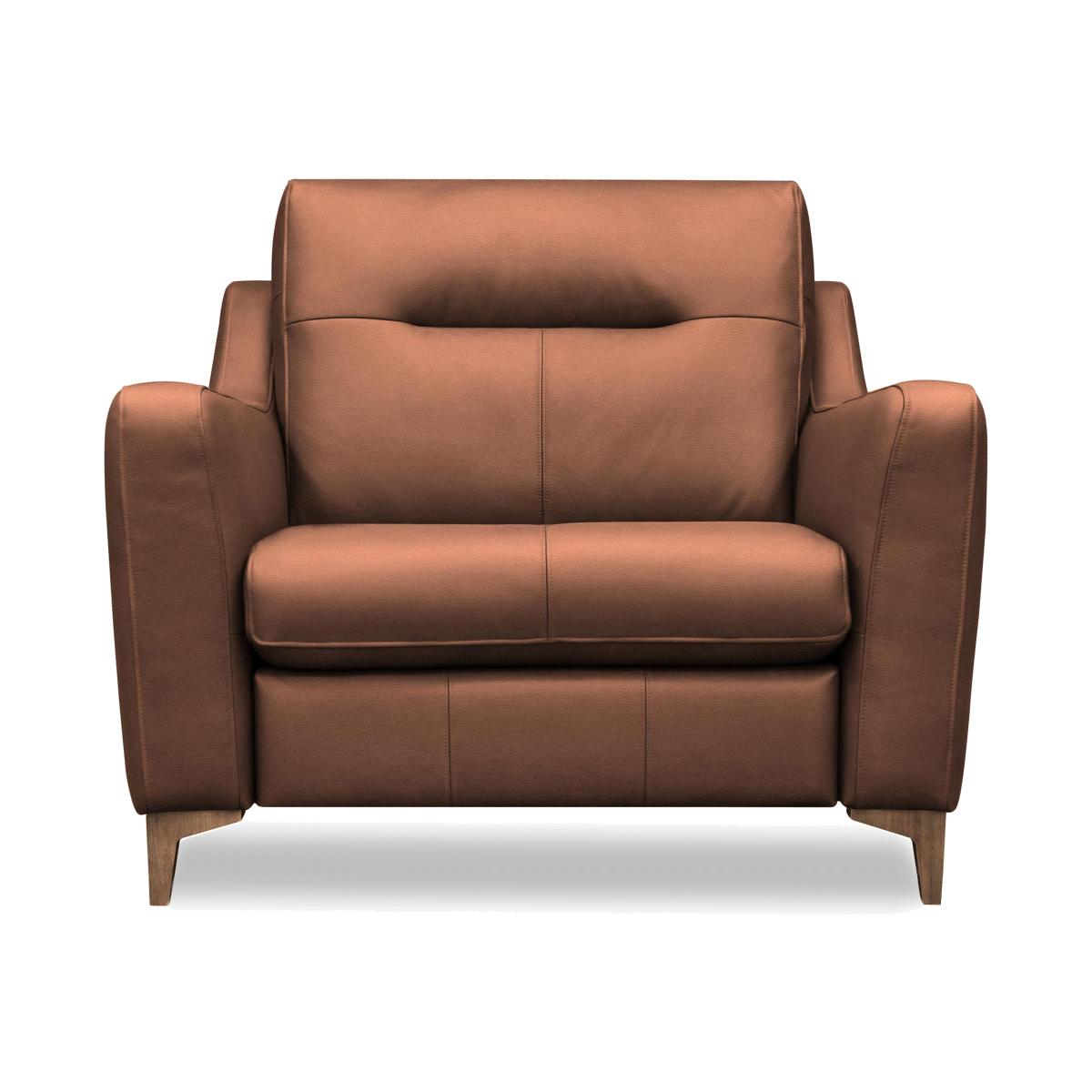 G Plan - Arlo Leather Snuggler - Cambridge Conker with Walnut Feet – image 1