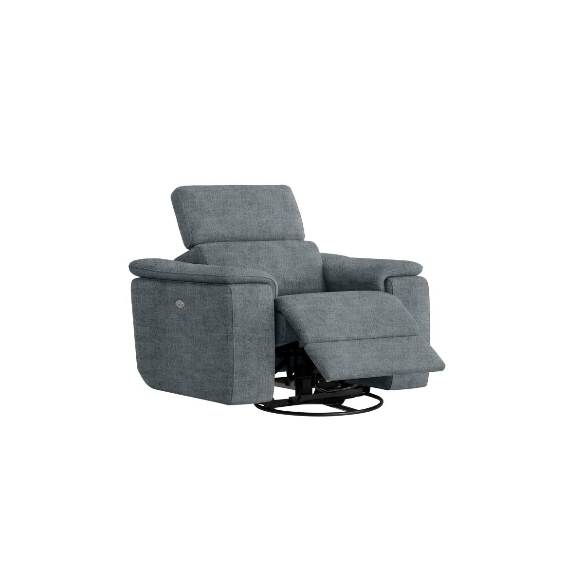 Nicoletti Italia - Davide Fabric Swivel Rocker Power Recliner Chair – image 2