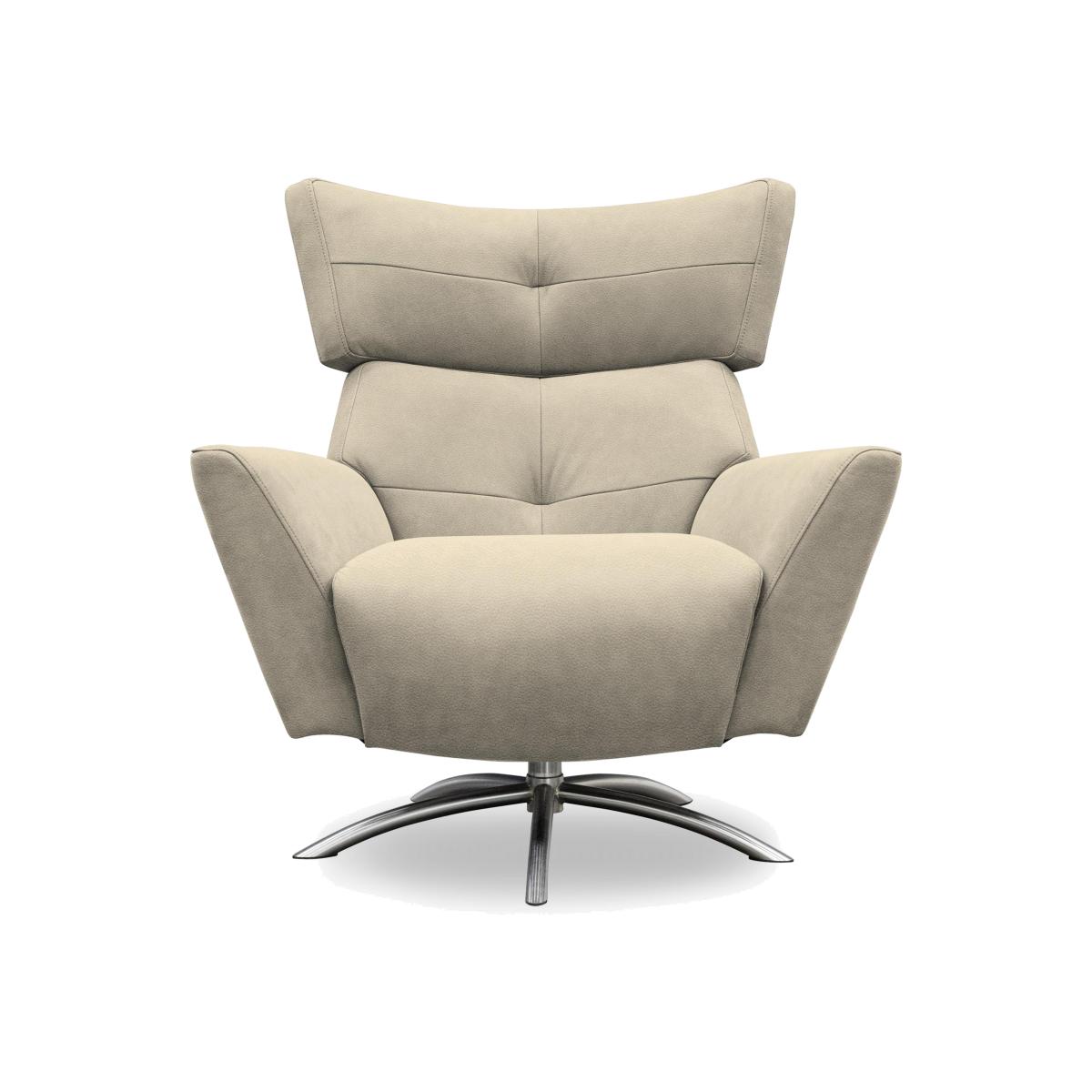 G Plan - Arlo Leather Swivel Chair - Oxford Mushroom