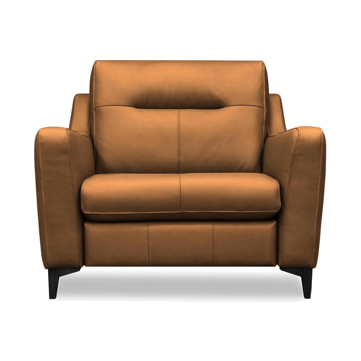 G Plan - Arlo Leather Snuggler - Cambridge Tan with Ebony Feet – image 1