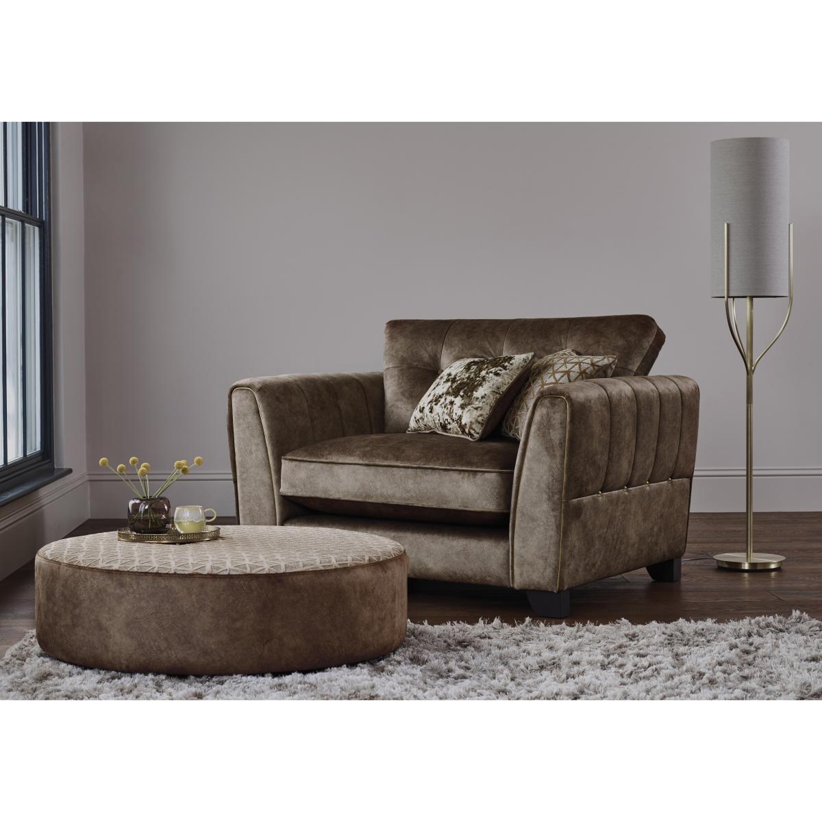 Mariah Classic Back Fabric Snuggler Chair - Dapple Chocolate – image 2