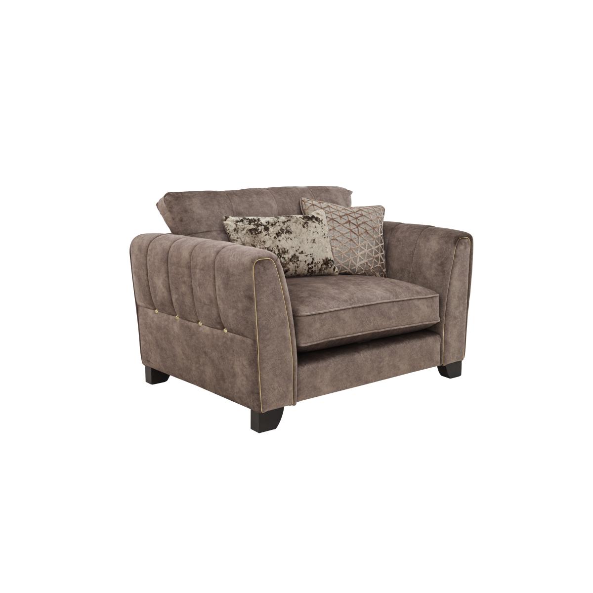 Mariah Classic Back Fabric Snuggler Chair - Dapple Chocolate – image 5