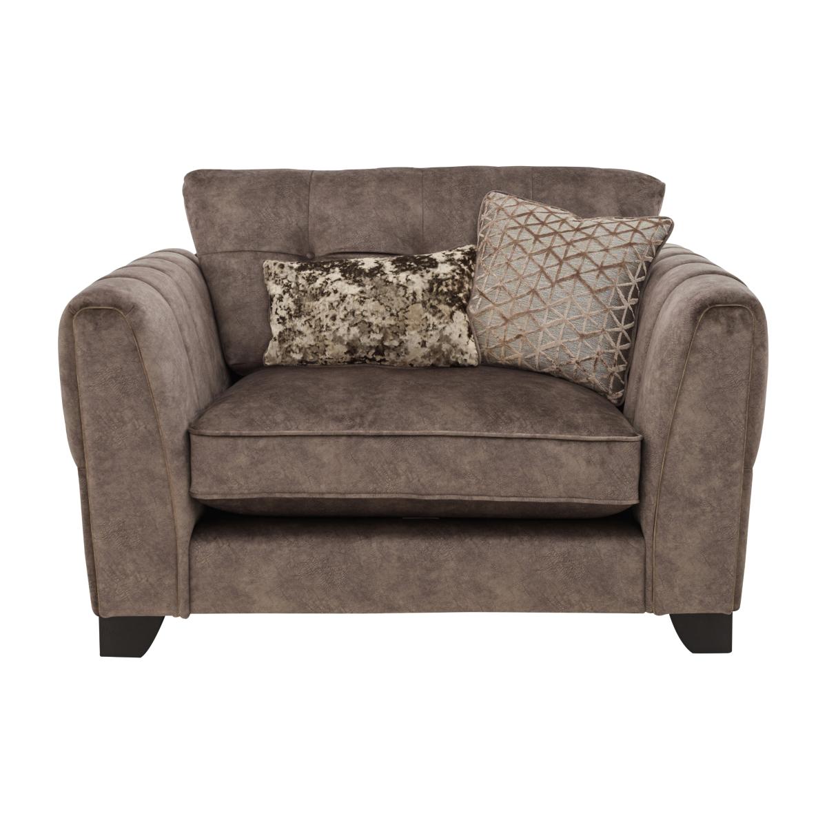 Mariah Classic Back Fabric Snuggler Chair - Dapple Chocolate – image 1
