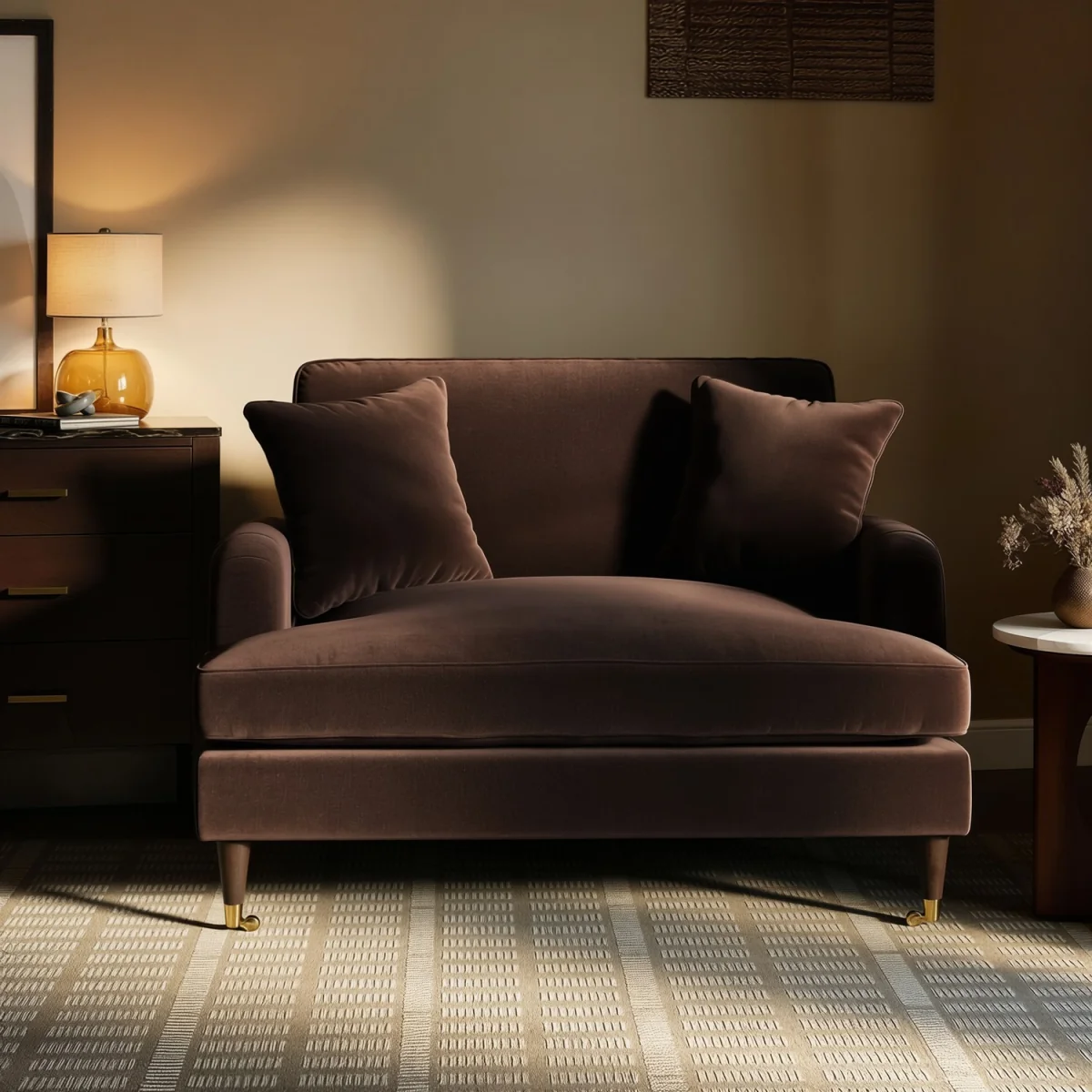 Brown Chenille Love Seat - Payton – image 2