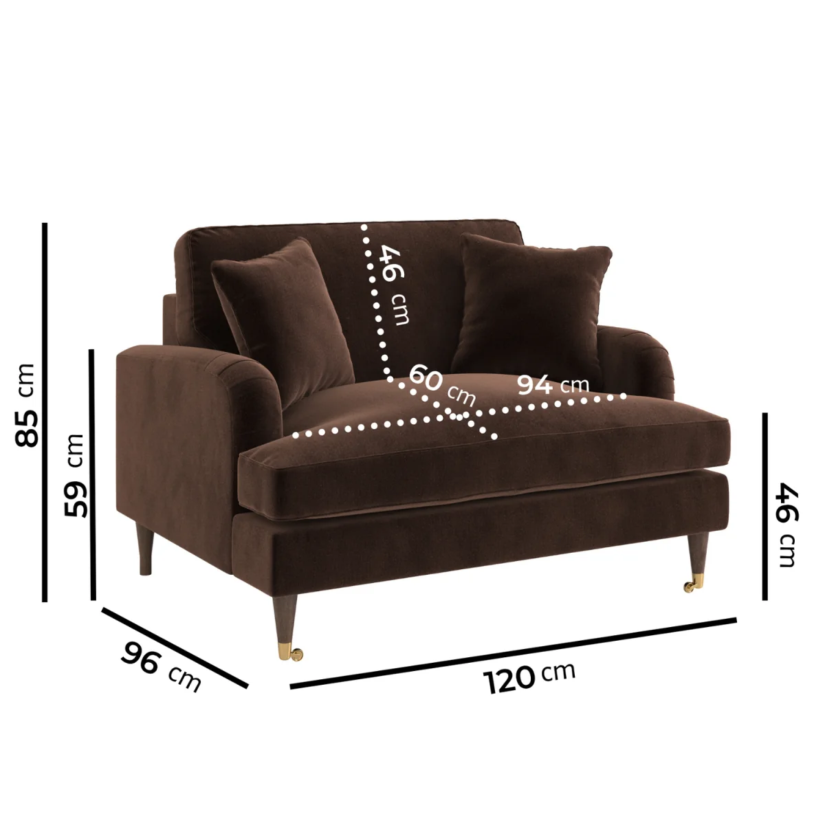 Brown Chenille Love Seat - Payton – image 3