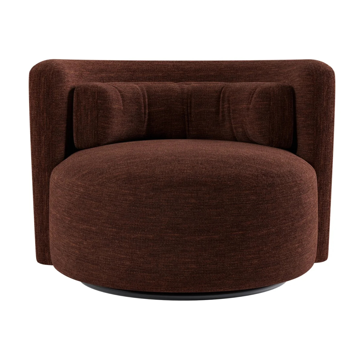 Berry Brown Chenille Swivel Love Seat - Elara – image 4