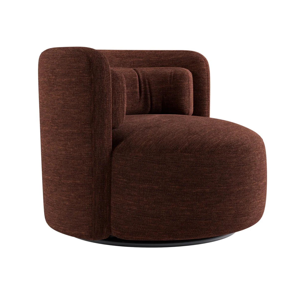 Berry Brown Chenille Swivel Love Seat - Elara – image 5