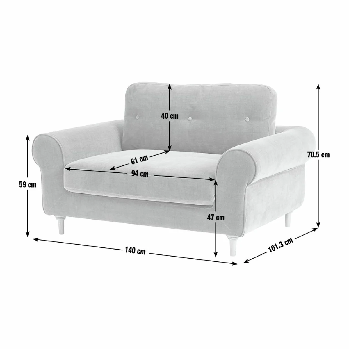 Habitat Chester Fabric Cuddle Chair - Rust – image 9