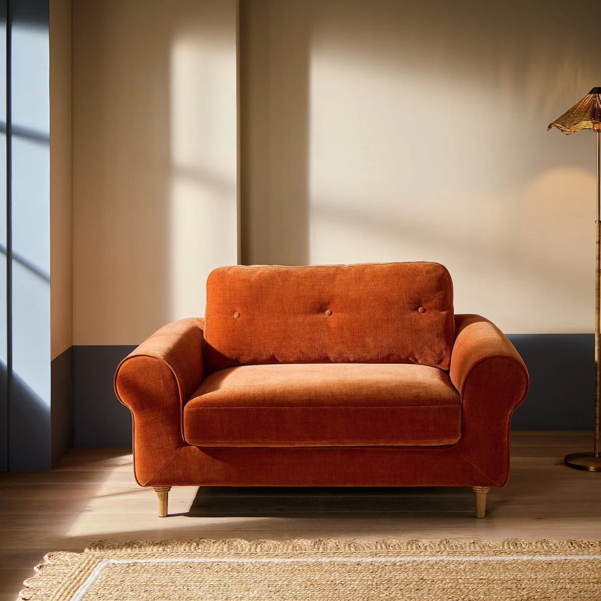 Habitat Chester Fabric Cuddle Chair - Rust – image 1