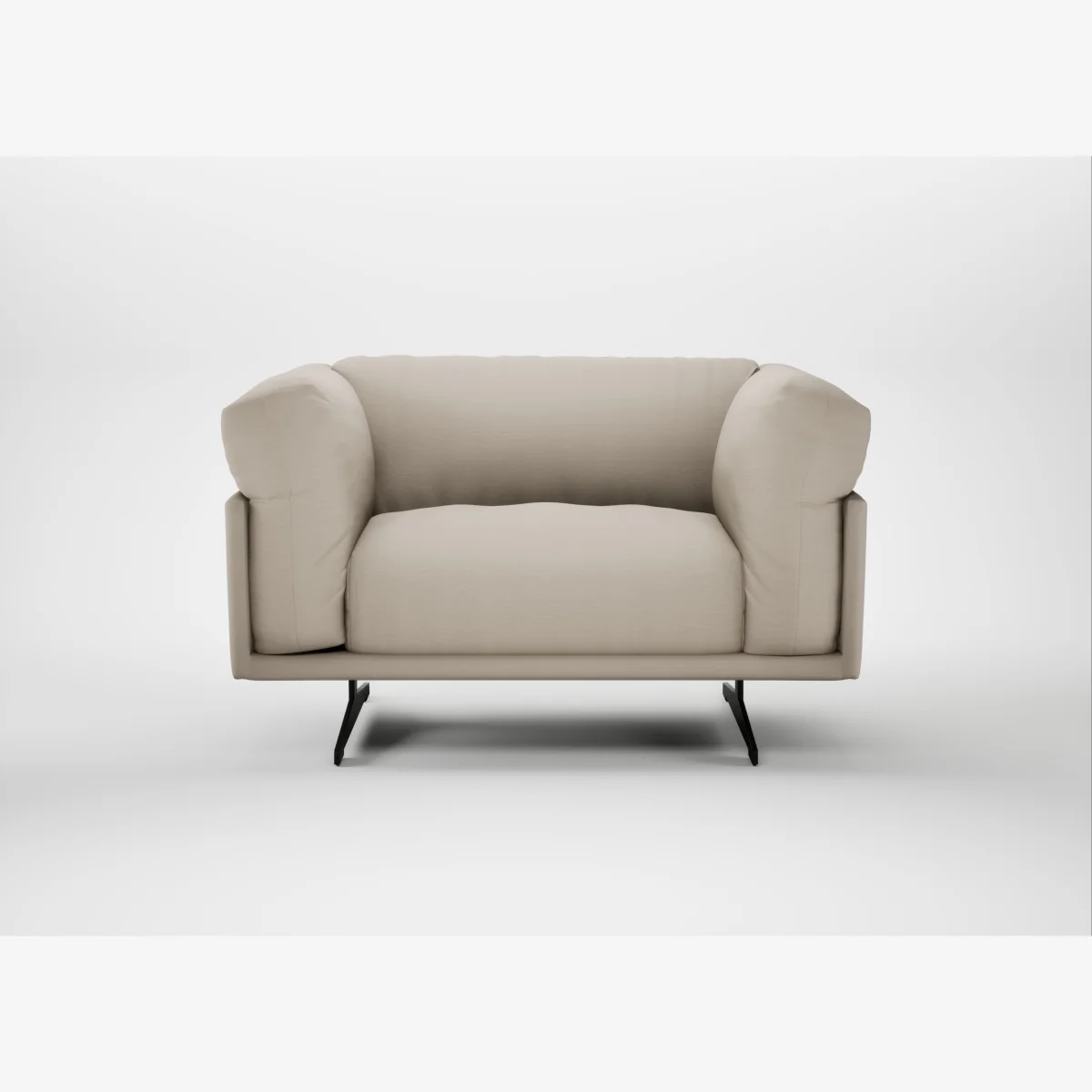 Heal's Novara Loveseat Broad Weave Putty Black Feet – image 1