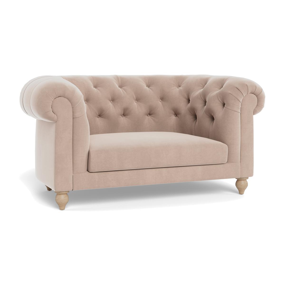 Heal's Fitzrovia Loveseat Smart Velvet Pebble Black Feet - Heal's UK Furniture – image 1