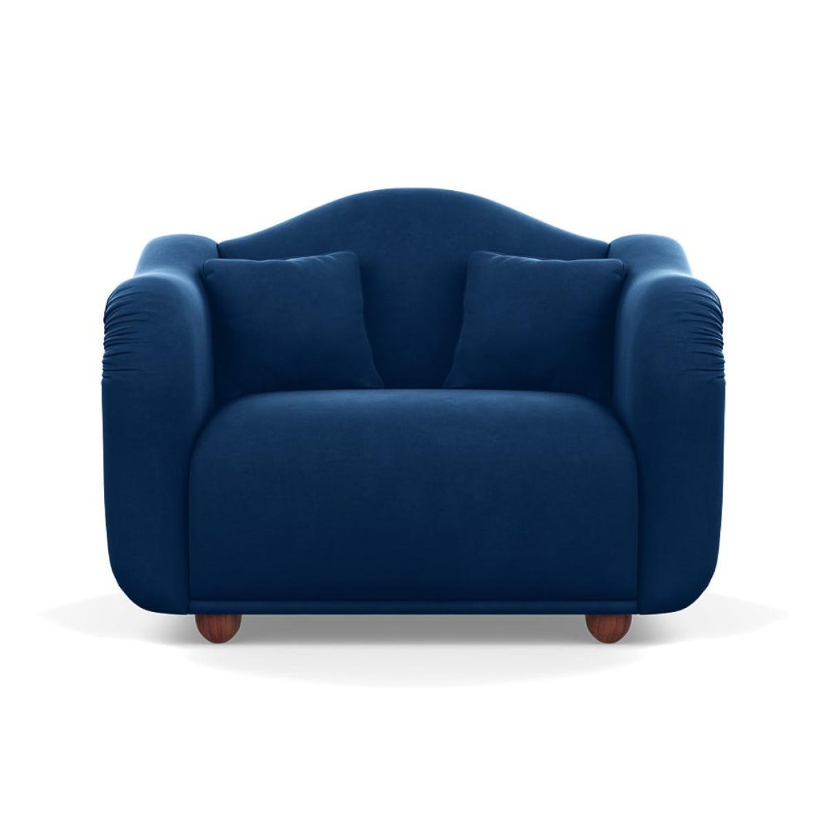 Heal's Tetbury Loveseat Velvet Petrol Walnut Stained Beech Feet – image 2