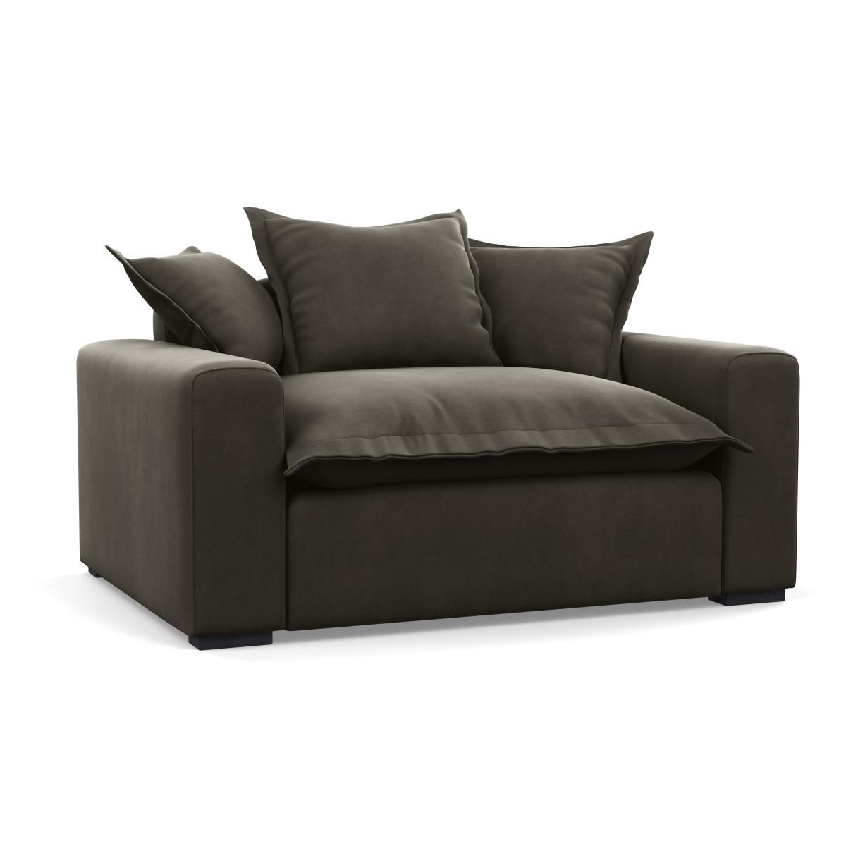 Heal's Brompton Loveseat Velvet Charcoal Black Feet - Heal's UK Furniture – image 2