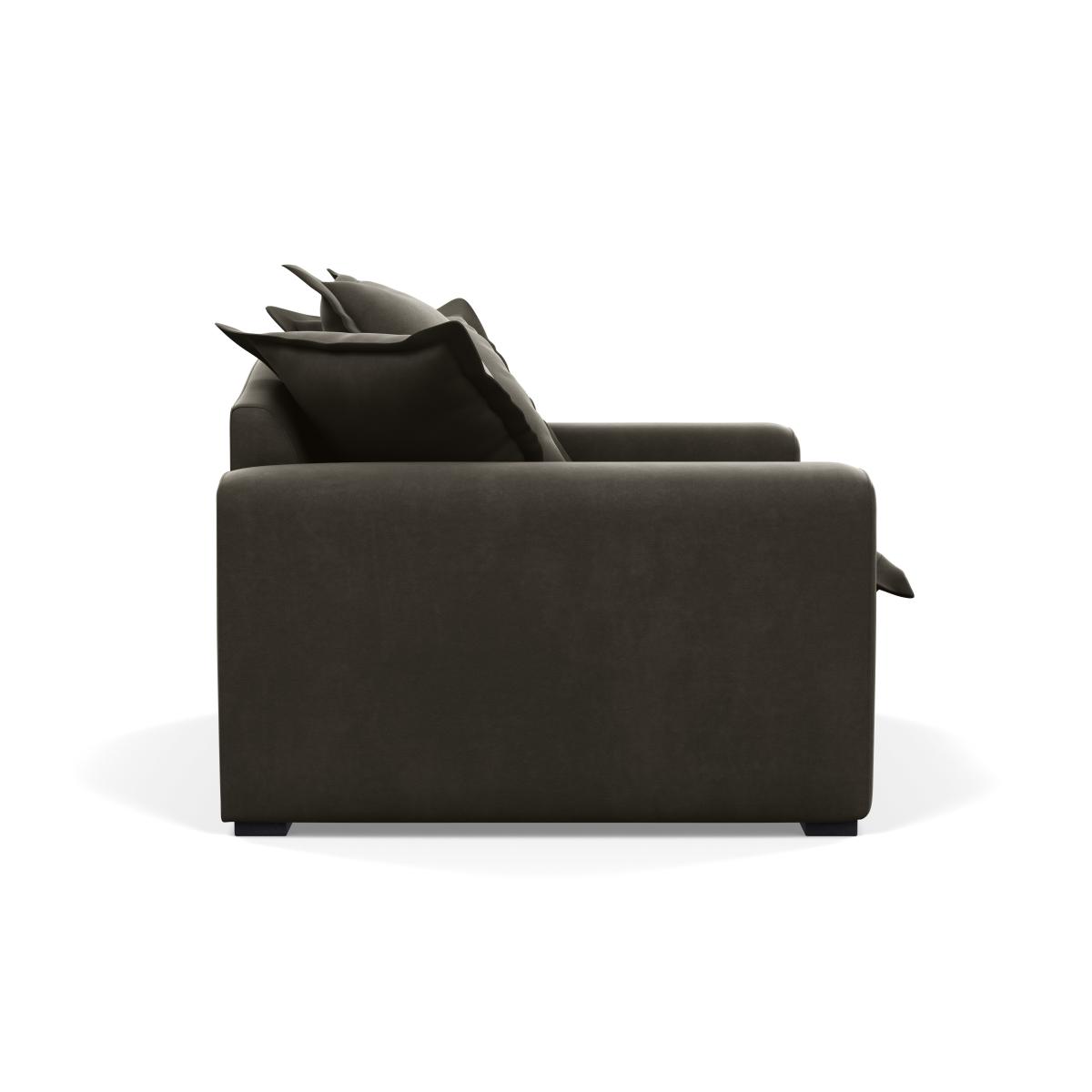 Heal's Brompton Loveseat Velvet Charcoal Black Feet - Heal's UK Furniture – image 4