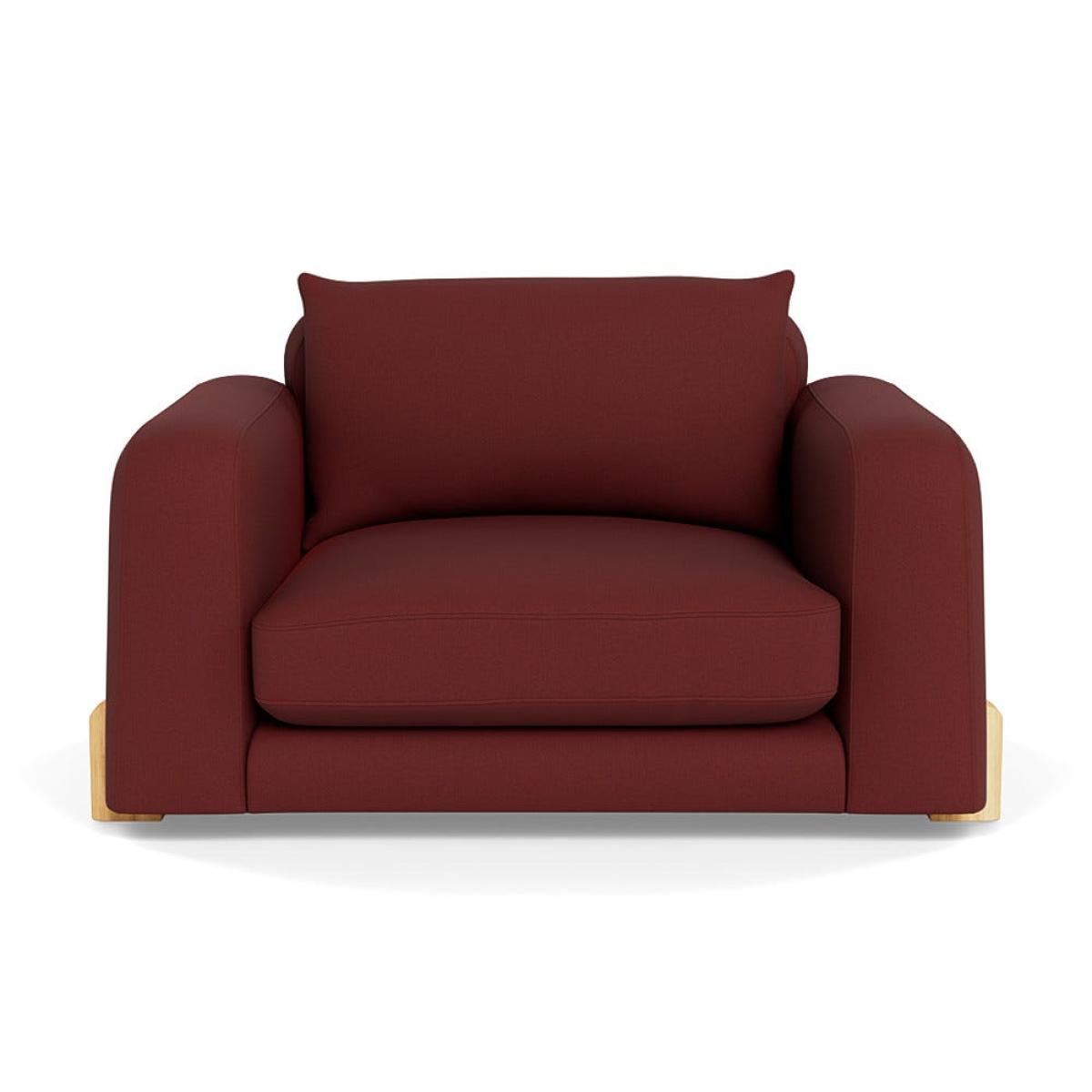 Heal's Nuvola Loveseat Capelo Linen-Cotton Etruscan Red Natural Feet – image 2