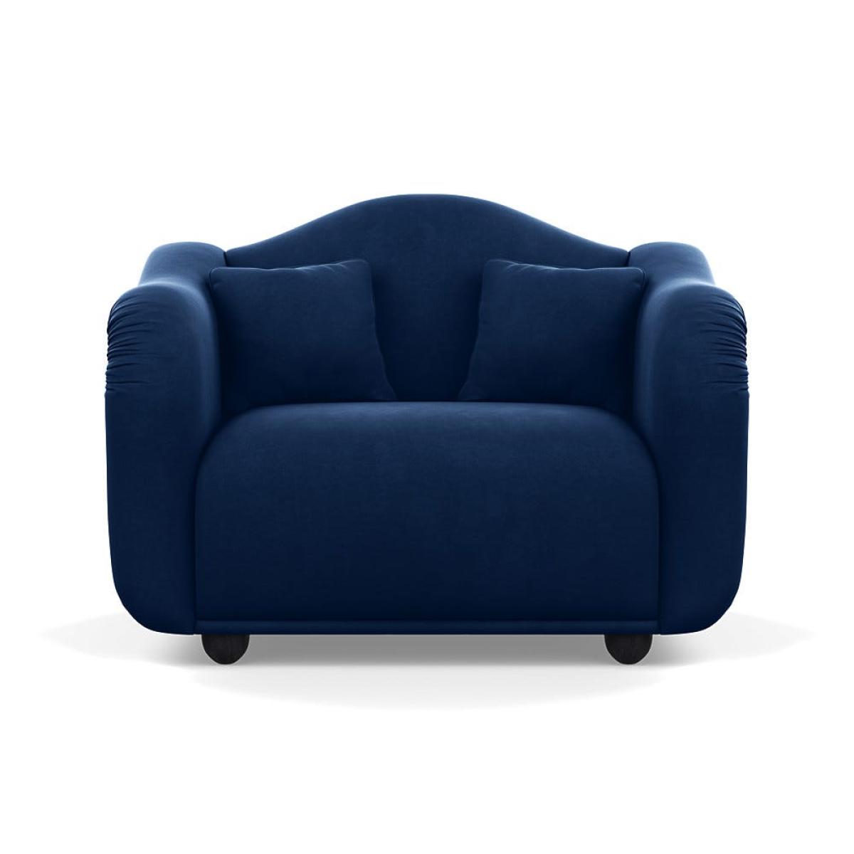 Heal's Tetbury Loveseat Velvet Midnight Black Beech Feet – image 2