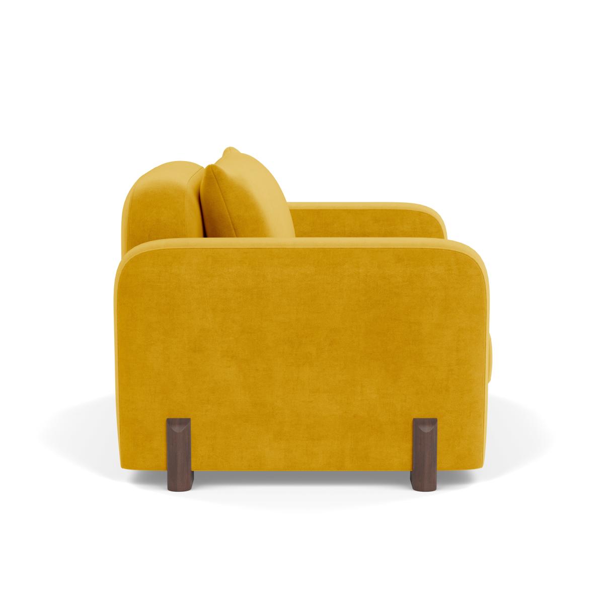 Heal's Nuvola Loveseat Smart Luxe Velvet Canary Walnut Stained Feet – image 3