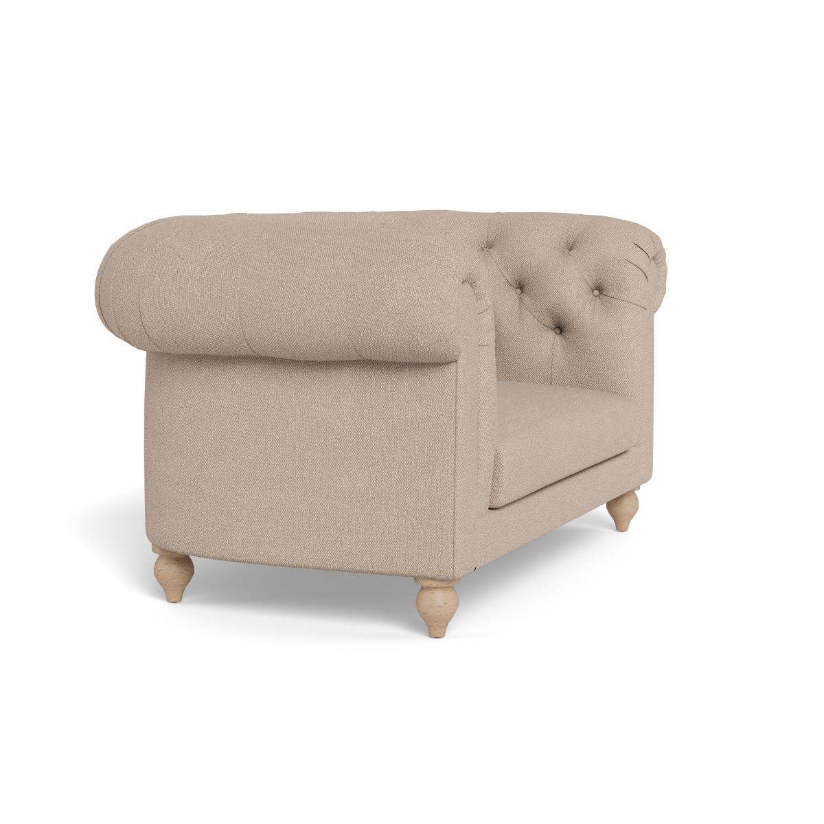 Heal's Fitzrovia Loveseat Boucle Tweed Pearl Natural Feet – image 2