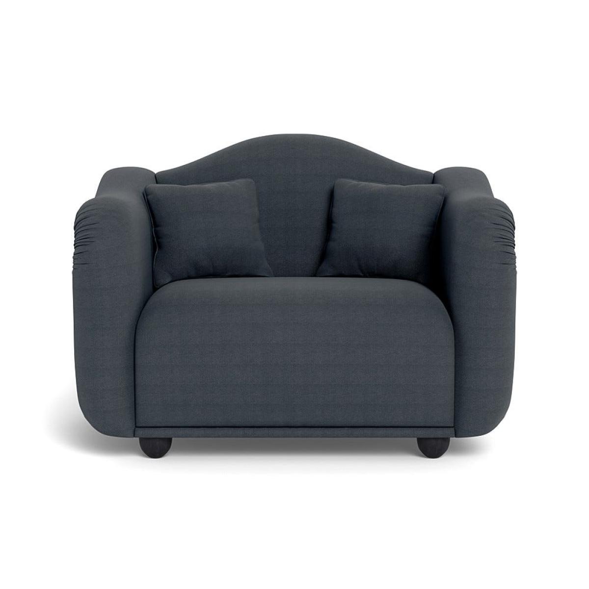Heal's Tetbury Loveseat Linen Dark Grey Black Beech Feet – image 2