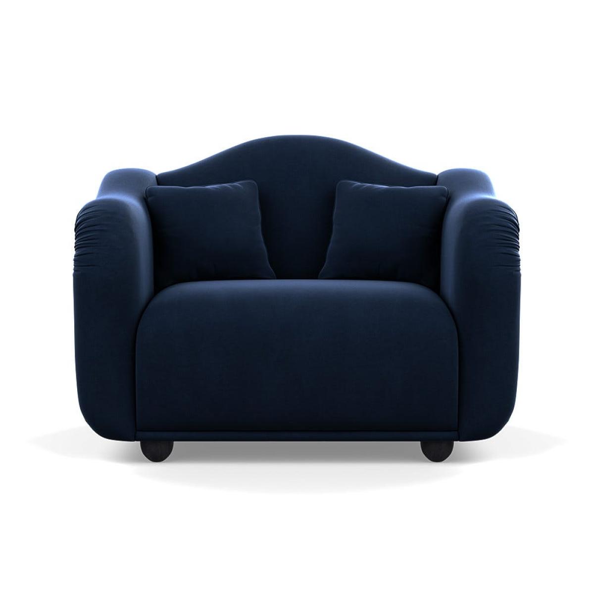 Heal's Tetbury Loveseat Smart Velvet Dusk Black Beech Feet – image 2