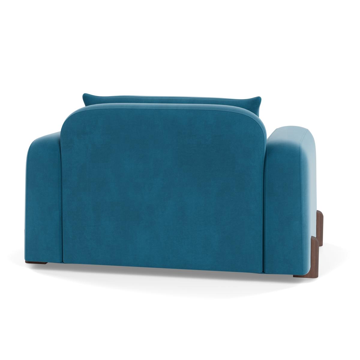Heal's Nuvola Loveseat Smart Velvet Ocean Walnut Stained Feet – image 5
