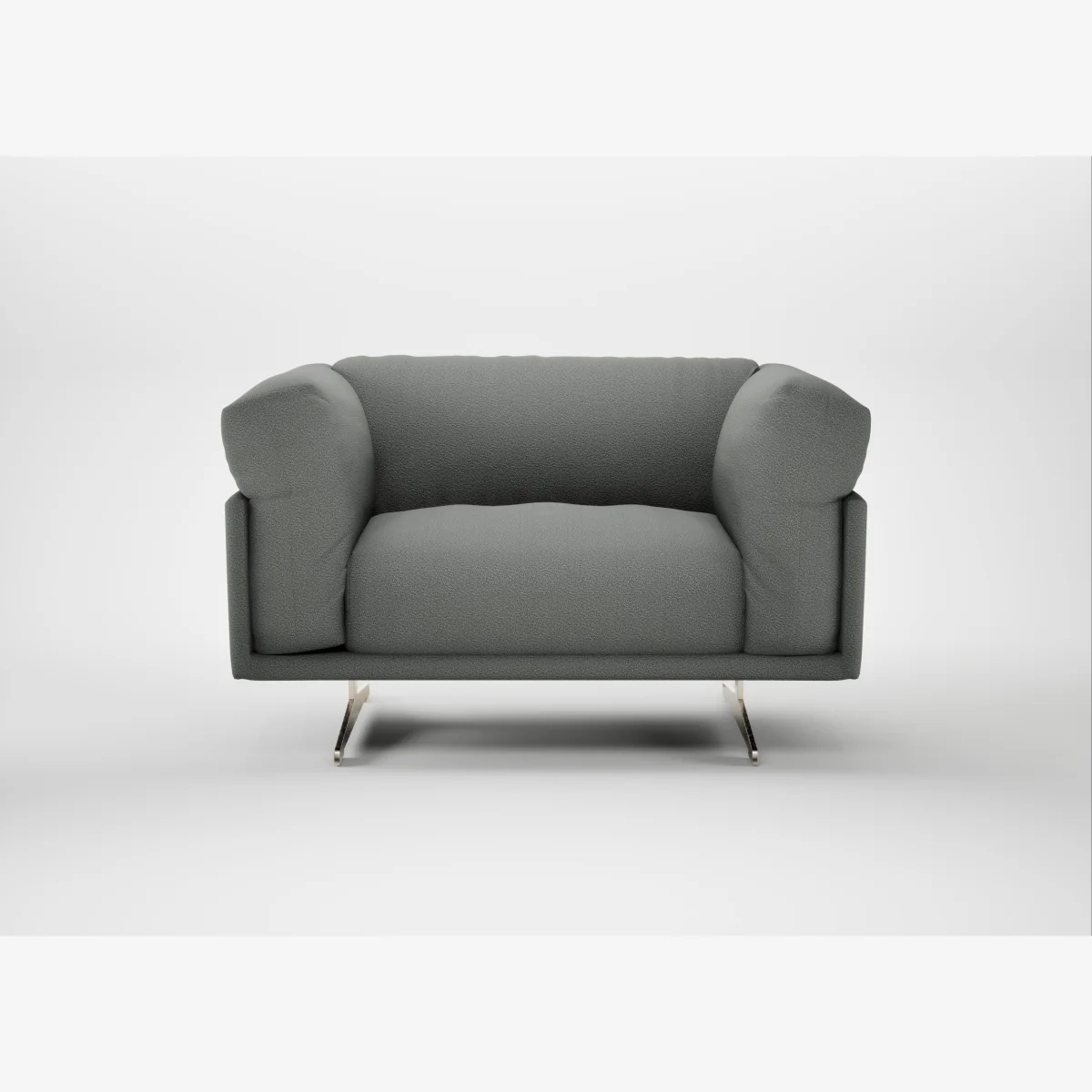 Heal's Novara Loveseat Boucle Steel Stainless Steel Feet – image 1