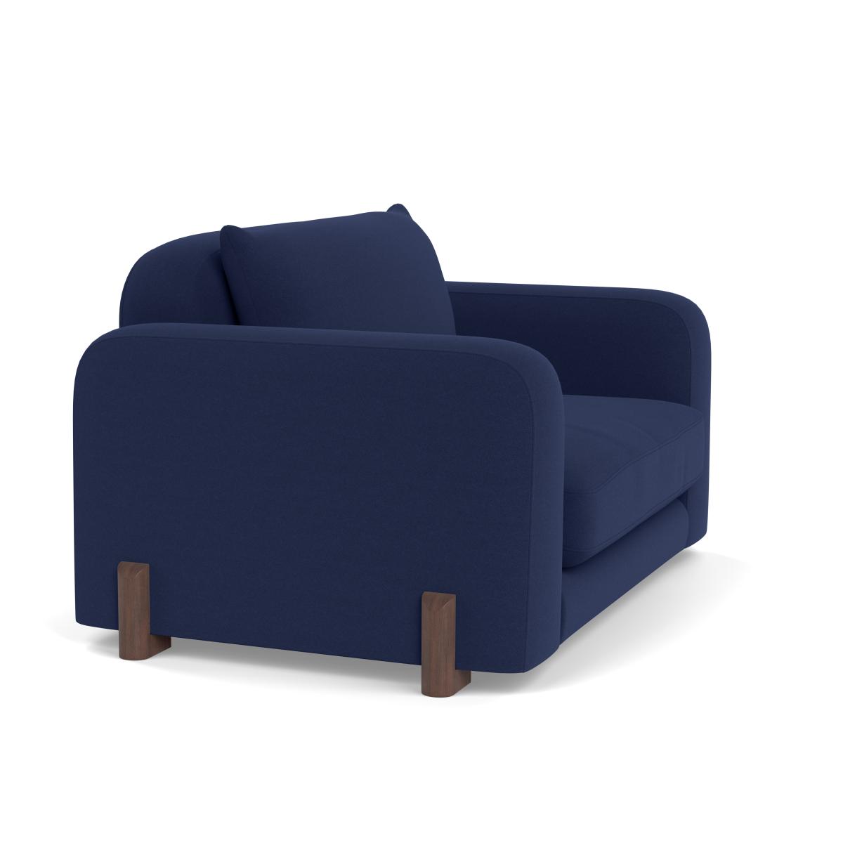 Heal's Nuvola Loveseat Melton Wool New Navy Walnut Stained Feet – image 2