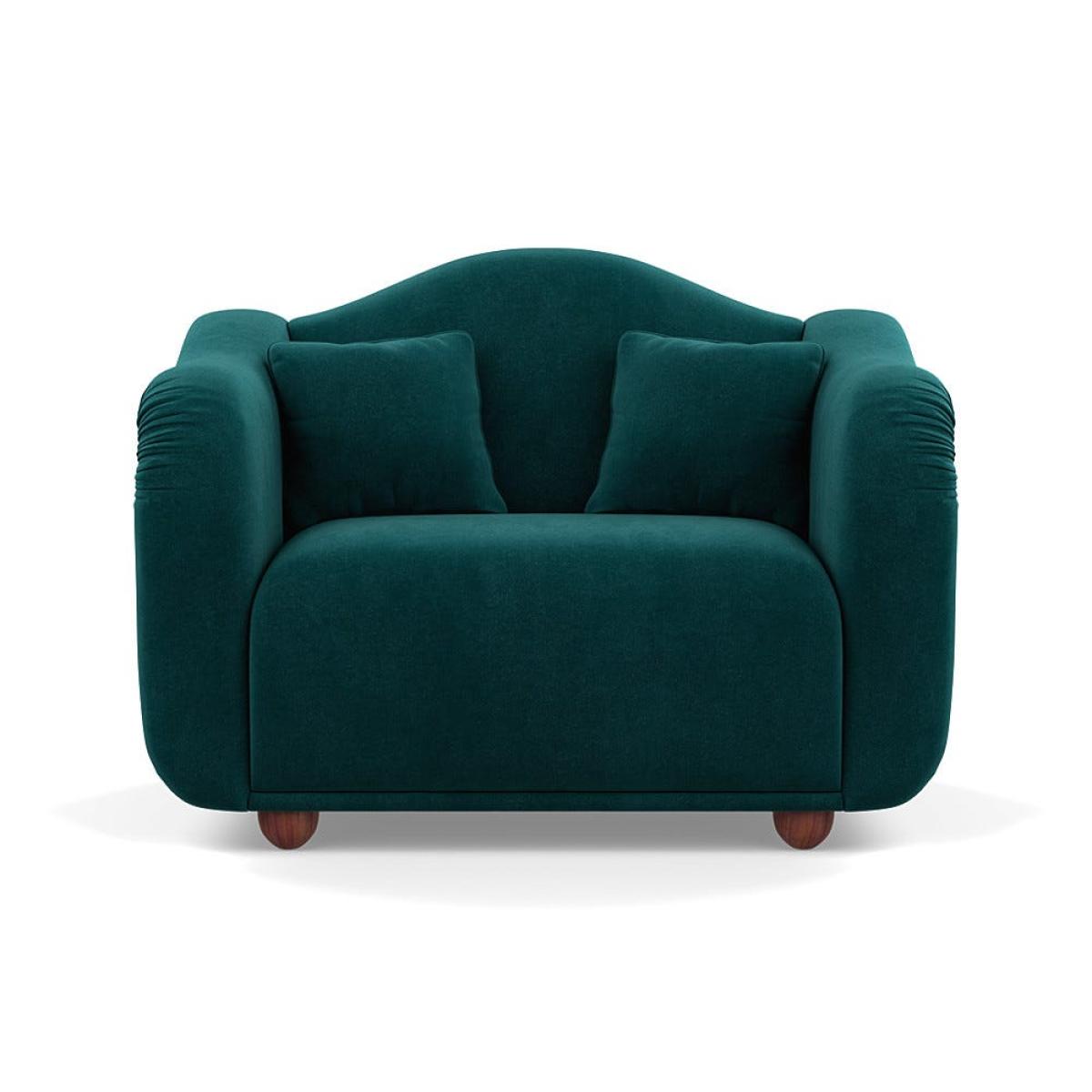 Heal's Tetbury Loveseat Smart Luxe Velvet Ocean Walnut Stained Beech Feet – image 2