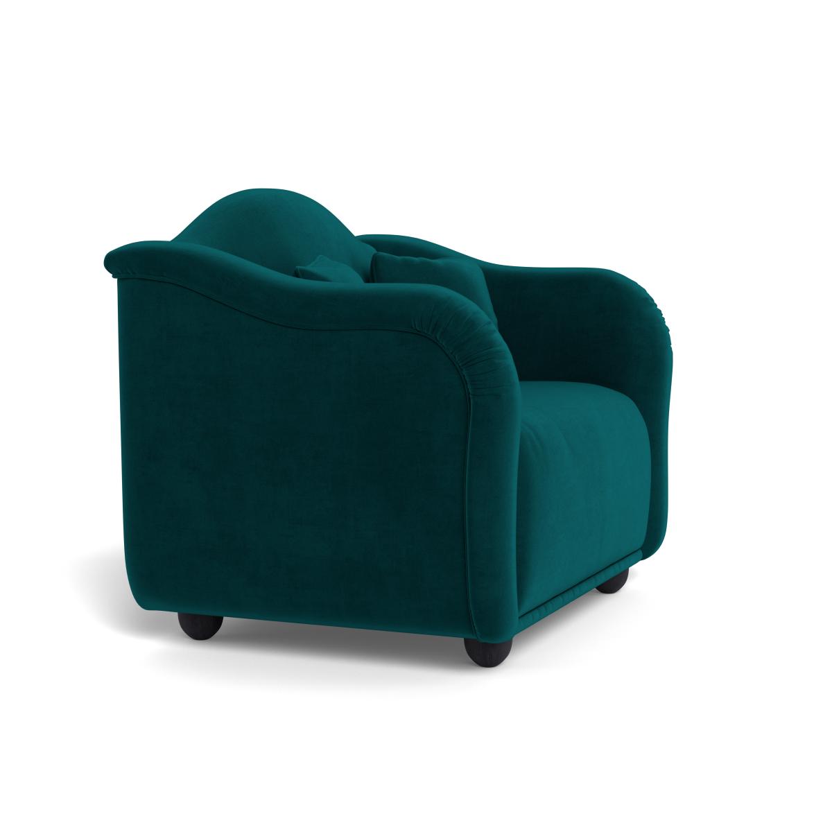 Heal's Tetbury Loveseat Smart Luxe Velvet Ocean Walnut Stained Beech Feet – image 3