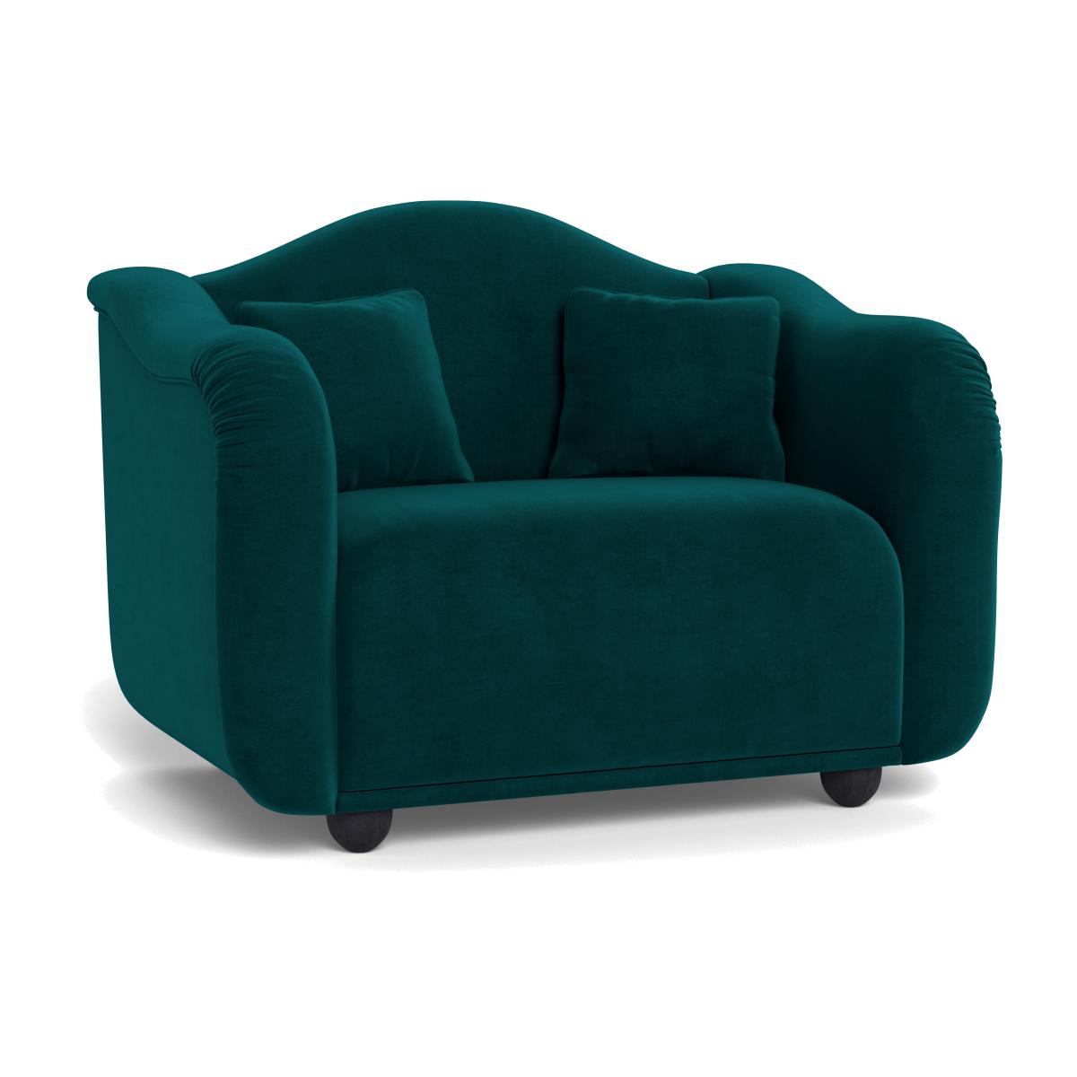 Heal's Tetbury Loveseat Smart Luxe Velvet Ocean Walnut Stained Beech Feet – image 1