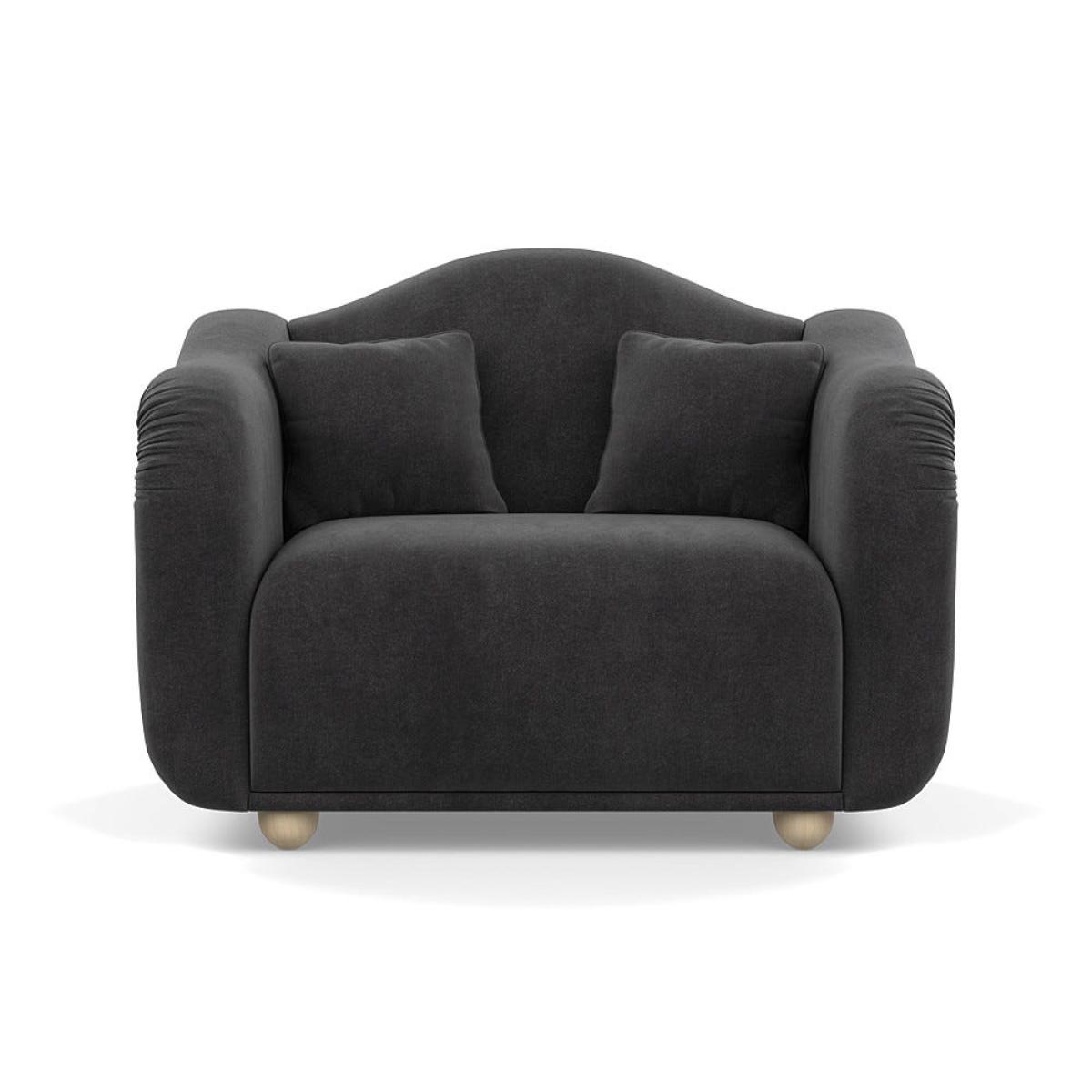 Heal's Tetbury Loveseat Smart Luxe Velvet Nickel Natural Beech Feet – image 2