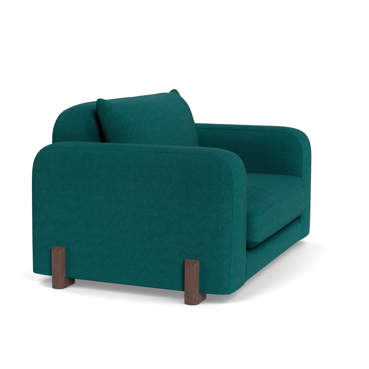 Heal's Nuvola Loveseat Brushed Cotton Pine Walnut Stained Feet – image 2