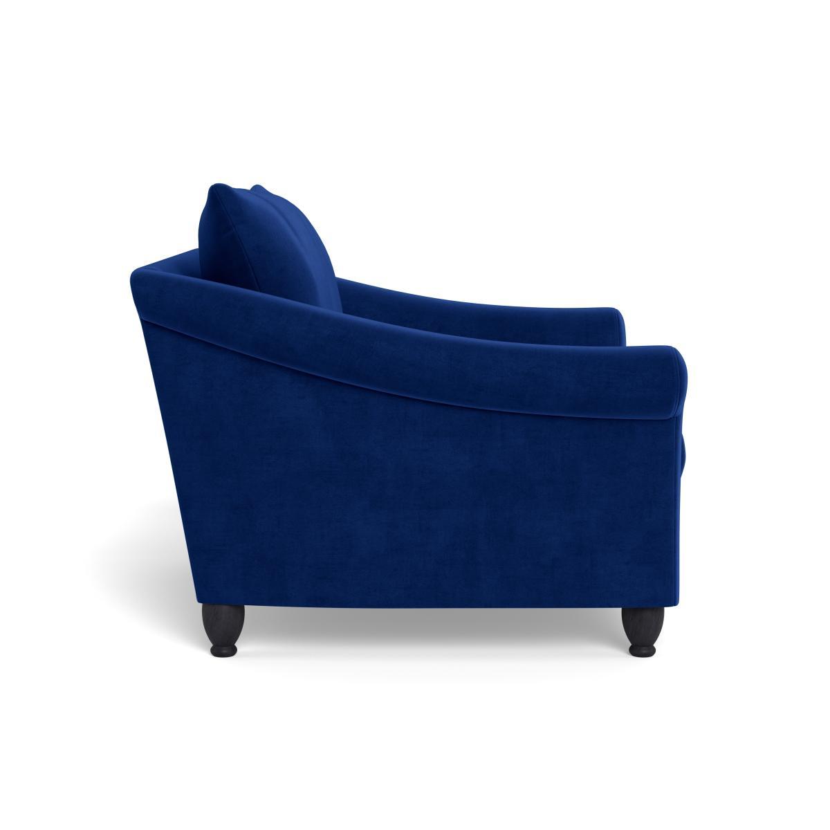 Heal's Devon Loveseat Smart Luxe Velvet Azure Walnut Stain Beech Feet - Heal's UK Furniture – image 3