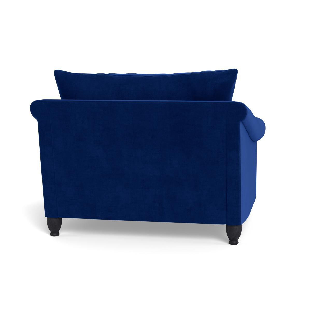 Heal's Devon Loveseat Smart Luxe Velvet Azure Walnut Stain Beech Feet - Heal's UK Furniture – image 5
