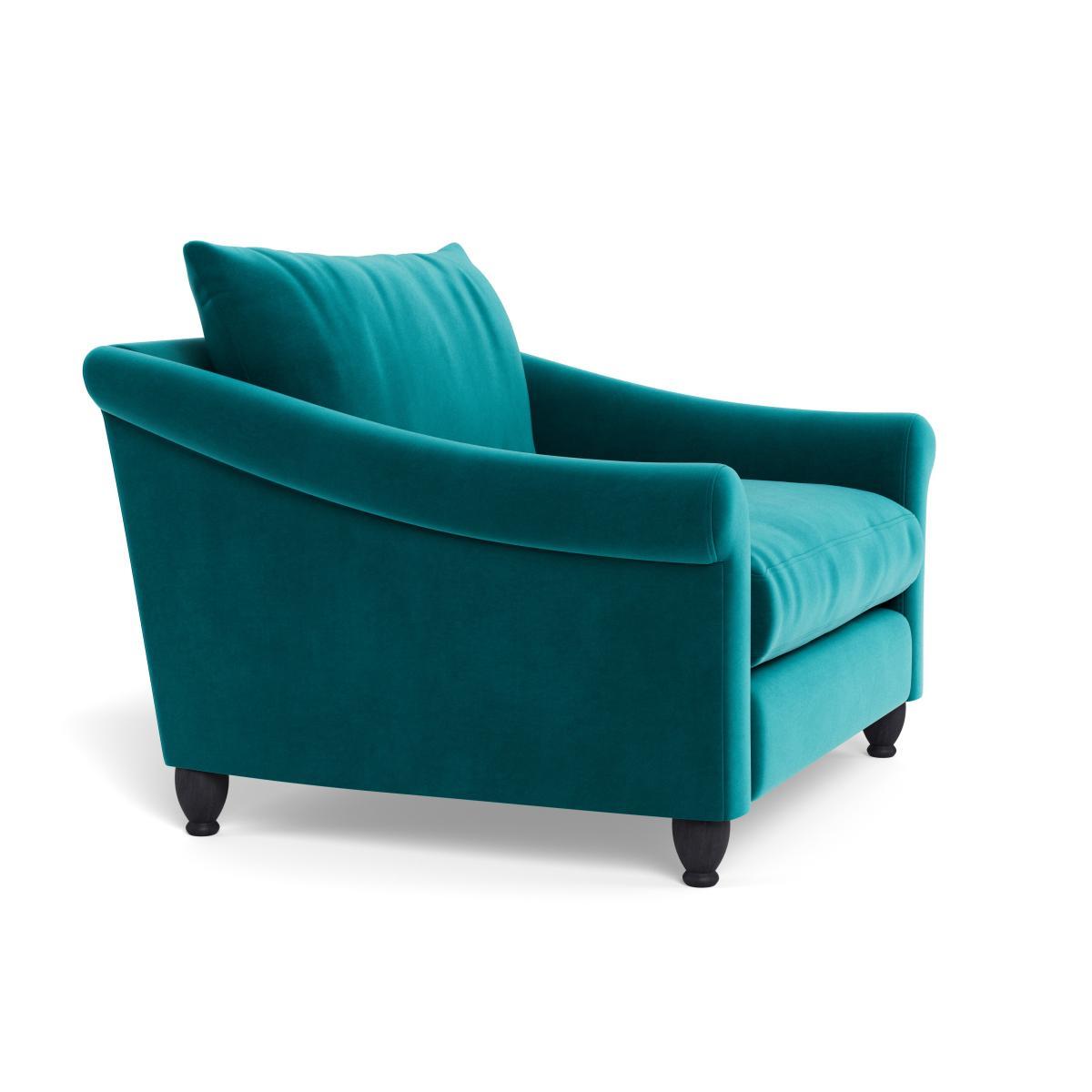 Heal's Devon Loveseat Smart Velvet Petrol Walnut Stain Beech Feet - Heal's UK Furniture – image 2