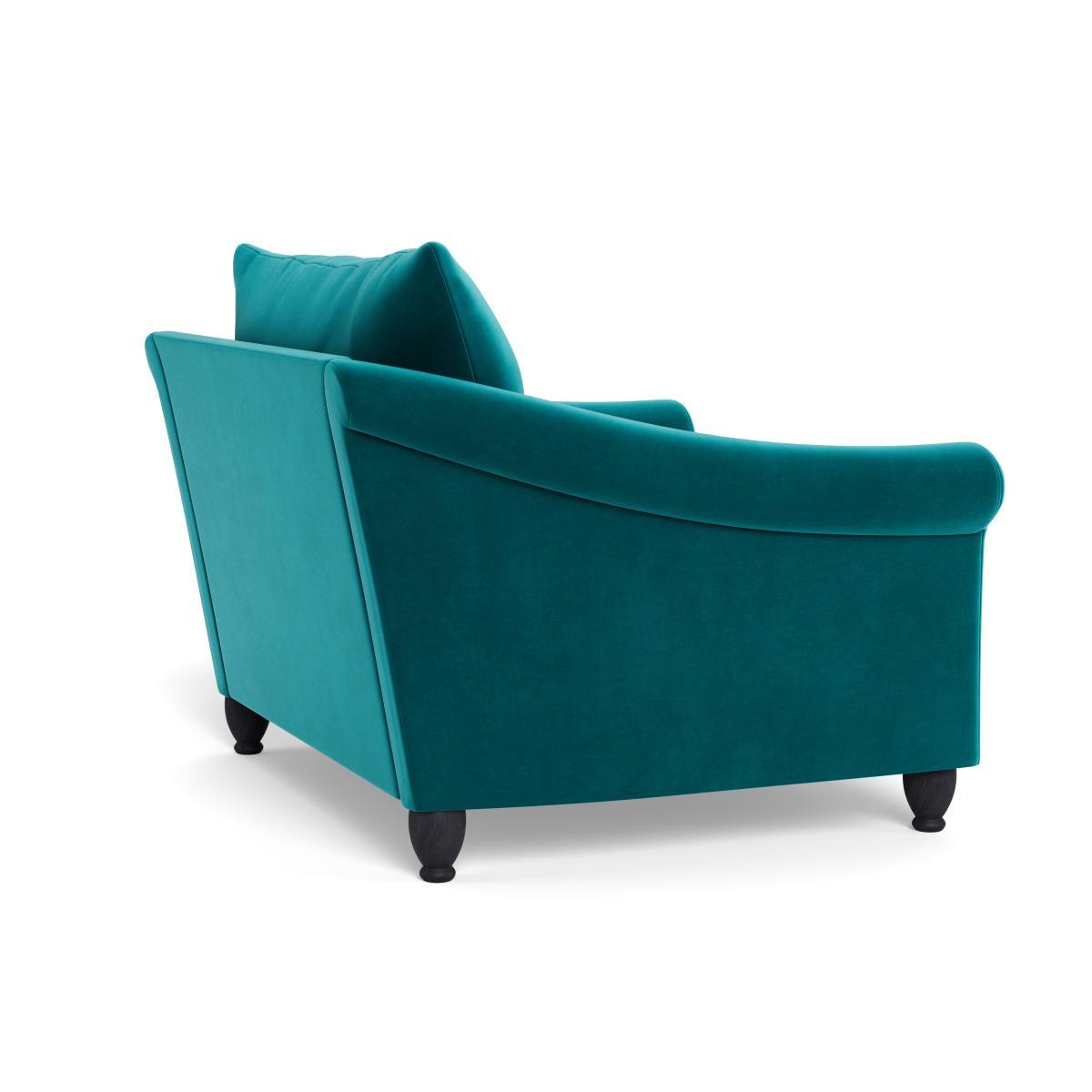 Heal's Devon Loveseat Smart Velvet Petrol Walnut Stain Beech Feet - Heal's UK Furniture – image 4